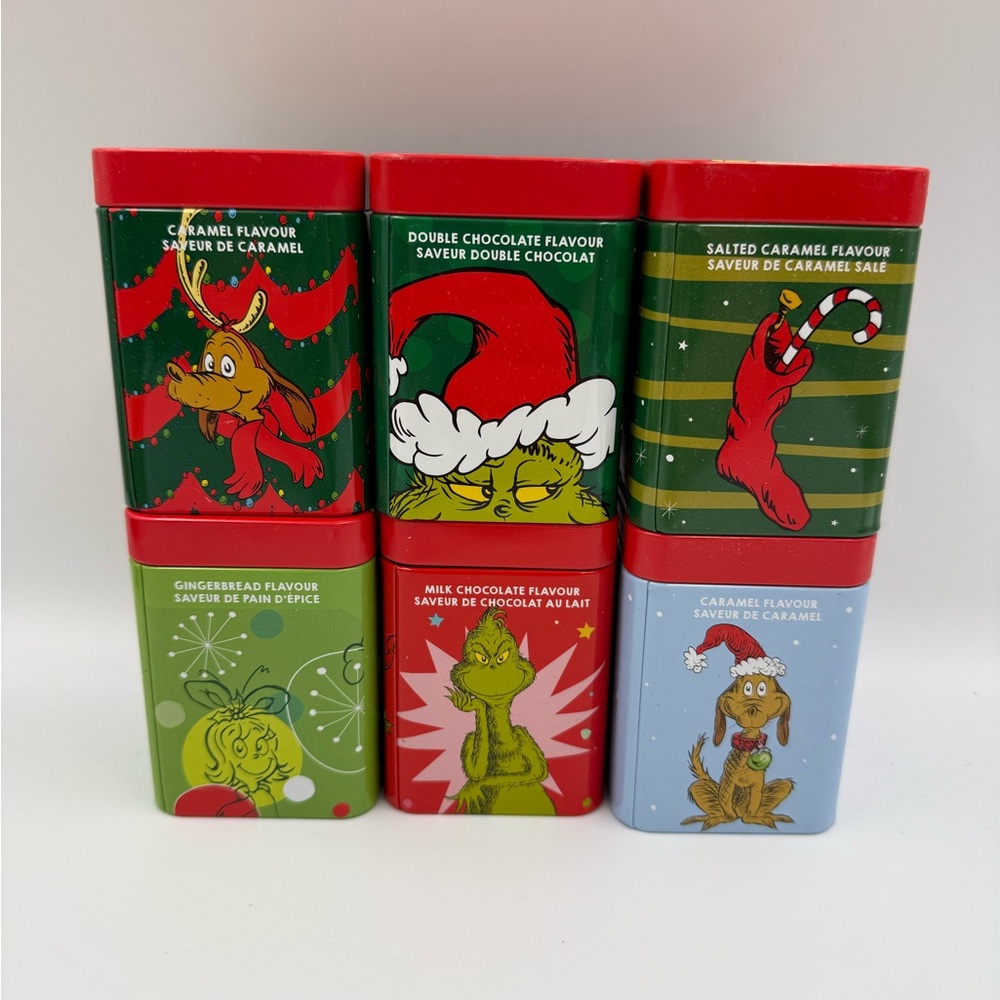 Festive Holiday Grinch Tins Set (empty)